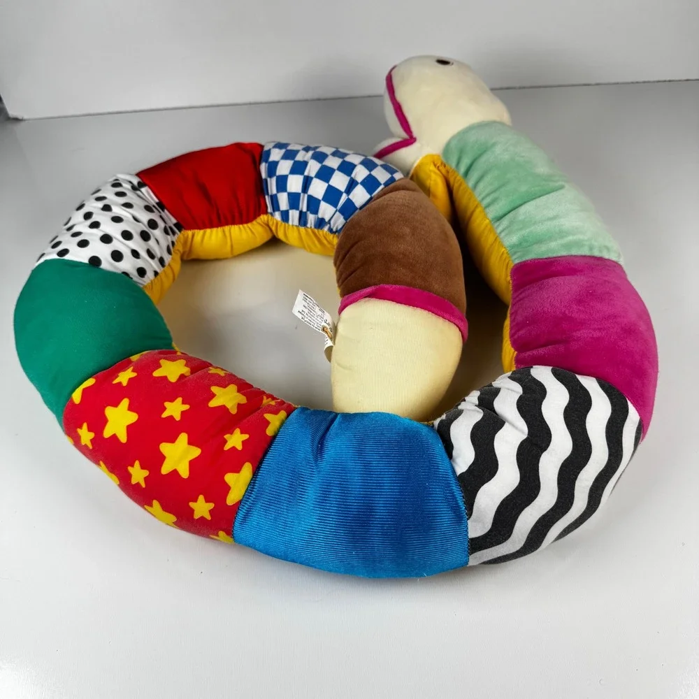 BRIO Soft Patchwork Snake Plush Vintage Sensory Toy 1993 XL 50